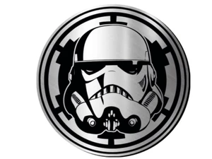 Empire Stormtrooper Star W Engraved Car Badge Acrylic Emblem BRUSHED SILVER - Picture 1 of 9