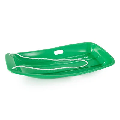 Slippery Racer Downhill Sprinter Kids Toddler Plastic Toboggan Snow Sled, Green