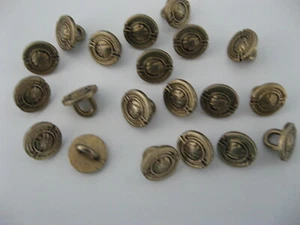 20 Metall Knöpfe Gold Schwarz Altgold Motiv Kugel / Ball 11 mm Steg NEU - Bild 1 von 4