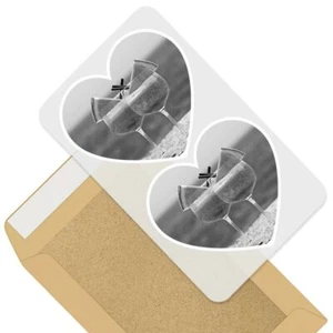 2 x Heart Stickers 7.5 cm - BW - Beach Cocktails Watermelon #35648 - Afbeelding 1 van 9