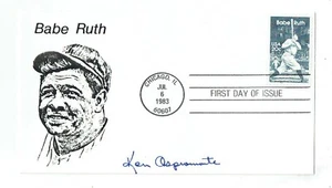 MLB BASEBALLSPIELER KEN ASPROMONTE ORIGINAL AUTOGRAMM AUF BABE RUTH FDC! - Bild 1 von 1