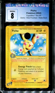 Pichu - 58/165 - CGC 8 - Expedition - Demo - Hole Punched Matte Back - Pokemon - - Picture 1 of 1