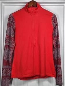 Nike Pro Dri Fit Half Zip Pullover Damen L rot Grafik Jacke sportlich - Bild 1 von 6