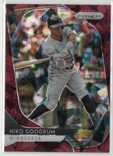 Niko Goodrum 2020 Panini Prizm Burgundy Cracked Ice #'d/25 Card #22