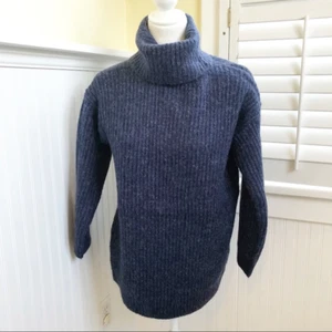 Lou & graublauer Grobstrick Alpaka Mischung Rollkragen Pullover Damen Gr. XS - Bild 1 von 5