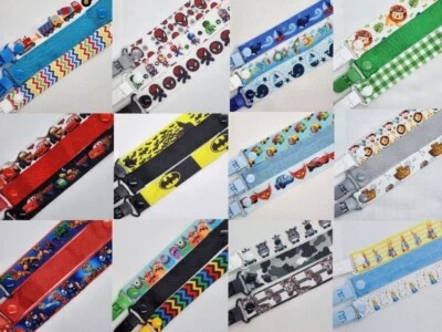 3 PACK  - Dummy Clip - Dummy Clips - Clip - Teether - Chain - Boy - image 1 of 3