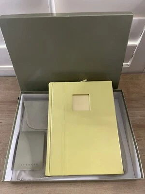 Levenger Yellow Leather Unlined Notebook Journal Sketchbook w/Dust Bag & Box New - Image 1 of 4