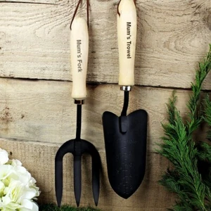 Personalised Gardening Trowel & Fork Set - Gardening Tools Gift Set for Him/Her - Picture 1 of 9