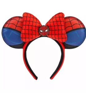 Disney Parks 2023 Marvel Spider-Man Red Blue Mickey Minnie Ear Headband NEW - Picture 1 of 2