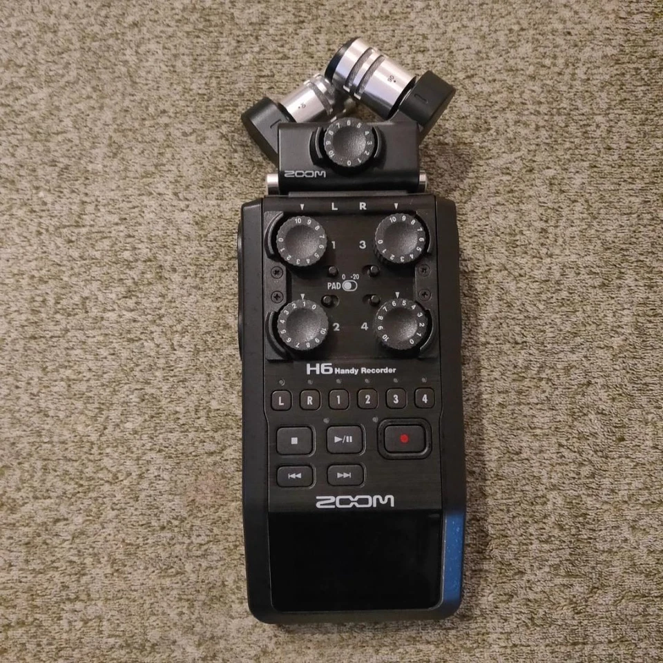 ZOOM H6 BLACK Handy Linear PCM IC Recorder Microphone Capsule Audio Recording - Image 1 of 1