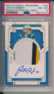 Justin Herbert 2020 National Treasures RC GOLD Prodigy Patch Auto not 99 /25 PSA - Picture 1 of 2