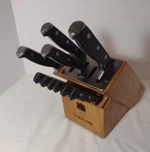 Calphalon Wood Knife Block 15 Slot Self Sharpening Storage & 10 Knives - Picture 1 of 16
