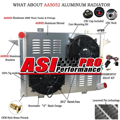 3-ROW RADIATOR W/FAN SHROUD RELAY FIT 89-93 DODGE D250 D350 W250 5.9L DIESEL - Image 1 of 4