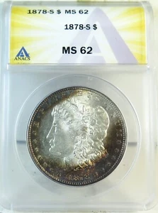 1878 S Morgan dollar ANACS MS62 - Picture 1 of 3
