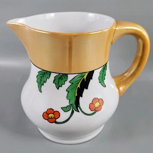 Vintage 36 oz Art Deco Lusterware Floral Hand Painted Porcelain Pitcher Japan - Picture 1 of 10