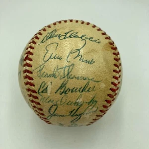 1960 Chicago Cubs Team Signed National League Baseball Ernie Banks Beckett COA - Picture 1 of 12