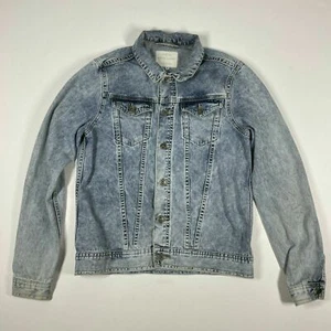 River Island Jean Jacket Trucker Style Denim Light Wash Blue Adult Small - Picture 1 of 7