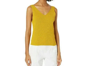 $195 Nuevo con etiquetas Suéter Vince Direccional Acanalado Sin Mangas Amarillo Tanque talla M V577578171 - Imagen 1 de 12