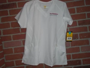 NORTHEASTERN SCHOOL OF NURSING WOMANS SCRUB TOP SIZE MEDIUM-NWT - Picture 1 of 2