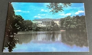 Postcard:  Building of the Buffalo Historical Society and Lake~ Delaware Park NY - Picture 1 of 2