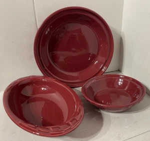3er Set gewebte Backteller in der Longaberger Keramiktradition - Bild 1 von 11