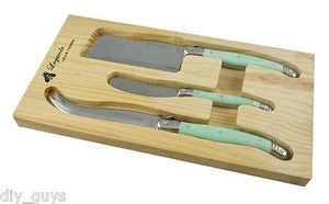 LAGUIOLE by Louis Thiers 3 Piece Cheese Set - Marbled green Handles - RRP $99 - Picture 1 of 2