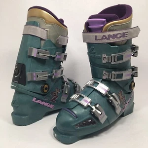 Lange Damen XR 7 7,5 Damen Skischuhe Größe 8 grün lila gold silber 4 Schnallen Ski - Bild 1 von 12