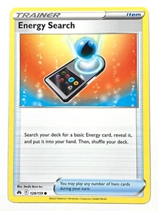 Energy Search 128/159 Uncommon Crown Zenith Pokemon TCG Pack Fresh Near Mint NM - Picture 1 of 4