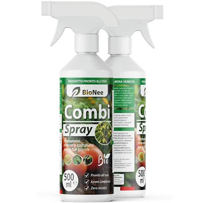 Combi Spray 500ml Olio Neem + Sapone Molle Pronto Uso Anti Afidi Cocciniglia