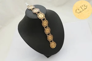 RARE VINTAGE HM 14ct GOLD CHINESE 8 PANEL BRACELET 14.97g - Picture 1 of 12
