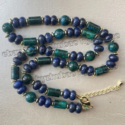 8 мм круглый/колонна хризоколла Феникс камень лазурит драгоценные камни бисер ожерелье 18» - Изображение 1 из 4