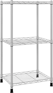 Fixed Layer Spacing Storage Shelf 3 Tier Metal Storage Rack Wire Shelving Uni... - Picture 1 of 12