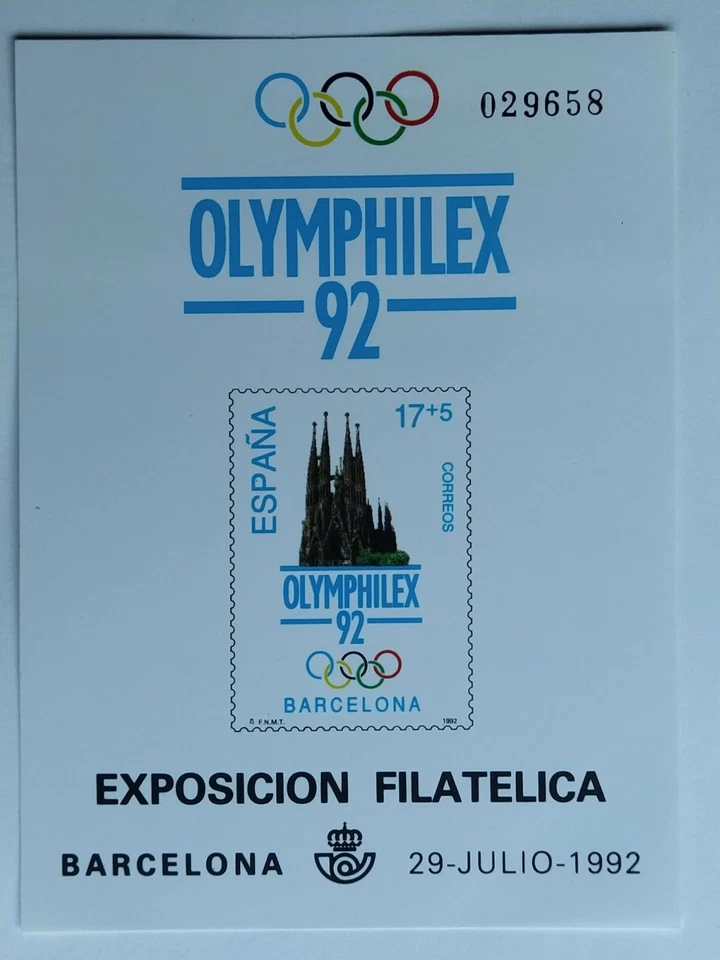 ESPAÑA 1992 EDIFIL 26 PRUEBA OFICIAL EXPO FILAT OLIMPICA NUEVA SIN CHARNELA MNH - Imagen 1 de 1