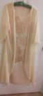 Unbranded 2 piece sleeveless dress Duster set Yellow Lacey Mother of Bride 