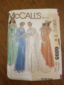 McCall's Pattern 6895 Misses Bridal Gown Bridesmaid Dress & Cape Size 8 Bst 31.5 - Picture 1 of 10