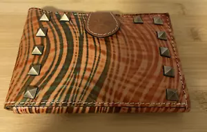 PATRICIA NASH Leather Brown Wallet Passport Holder Organizer Brown Foldover - Picture 1 of 14