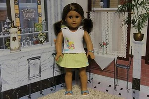 American Girl ""Sommer Hoodie Set + blaue Schleife Sandalen"" - KOMPLETT - Neu im Karton - Bild 1 von 4