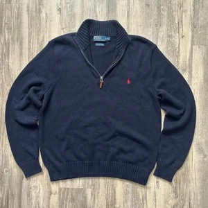 Vintage Polo Ralph Lauren 1/4 Zip Strick Pullover Gr. XXL Pima Baumwolle - Bild 1 von 7