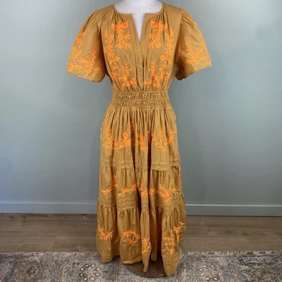 Anthropologie The Somerset Maxi Dress:Embroidered Edition mustard orange 1X - Image 1 of 4