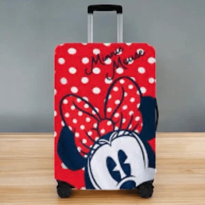 Neu mit Etikett Minnie Mouse wunderschön Gr. L 25”-28” rot schwarz Koffer Gepäck elastischer Bezug - Bild 1 von 9