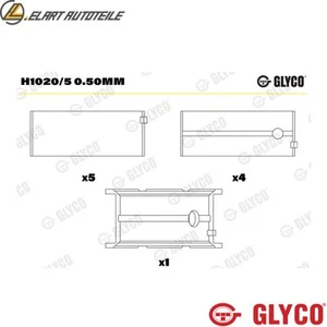 KURBELWELLENLAGER H1020/5 0.50mm FÜR FIAT F1AE3481D/F1AGL411D/F1AE0481N 2.3L UAZ - Picture 1 of 11