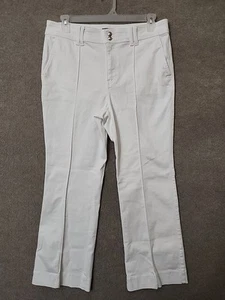 Talbots Flare Jeans Womens 14 Petite White Front Seams Stretch - Picture 1 of 9