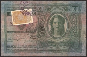 YUGOSLAVIA 100 Kronen 1919 P:9 VF Ministry of Finance - Picture 1 of 2