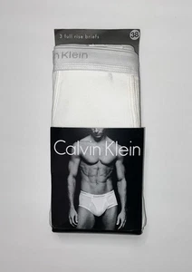 Vtg 3 Pack Calvin Klein 1999 Men's White Full Rise Briefs Size 38 New NOS - Picture 1 of 7