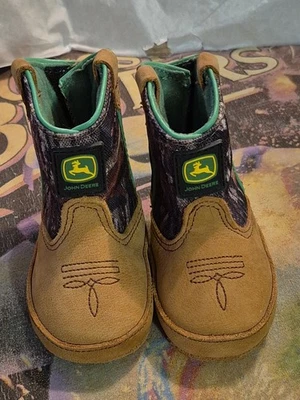 Botas de Cuna Baby John Deere Camufladas Talla 1M Roble Mossy Johnny Popper Wellington Cuero Foto 1 de 4