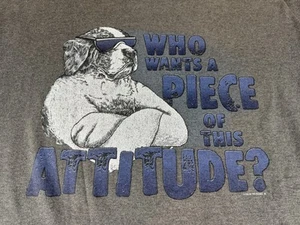Vtg 2005 Big Dogs Who Wants A Piece Of Attitude ~ Graphic T Shirt 4XL Gray XXXXL - Picture 1 of 12