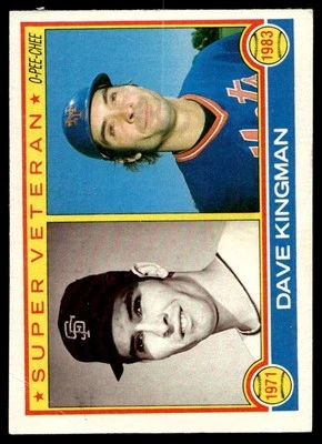 1983 O-Pee-Chee Dave Kingman San Francisco Giants/New York Mets #161 - Image 1 of 2