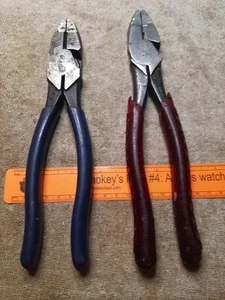 Lot of 2 - Klein Tools 9” Linemans Pliers - Picture 1 of 9