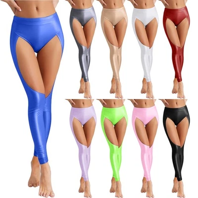 Meia-calça feminina opaca brilhante cintura alta meia-calça treinamento ioga esportes - Imagem 1 de 3