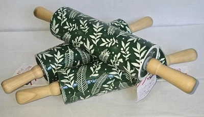 3-Pack Target Bullseye Floral Engraved Ceramic Rolling Pins | Wood Handles | NWT - Image 1 of 2